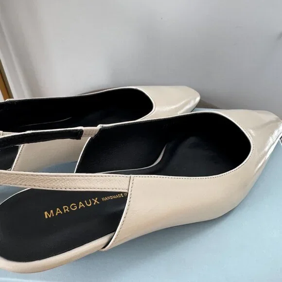 BRAND NEW Margaux The Sofia Sling - Ecru Crinkle Patent (39) - Picture 9 of 14